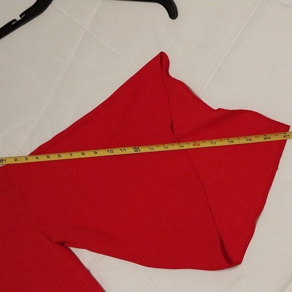 Worthington red blouse, side tie, fluted sleeves size XL - Picture 9 of 10